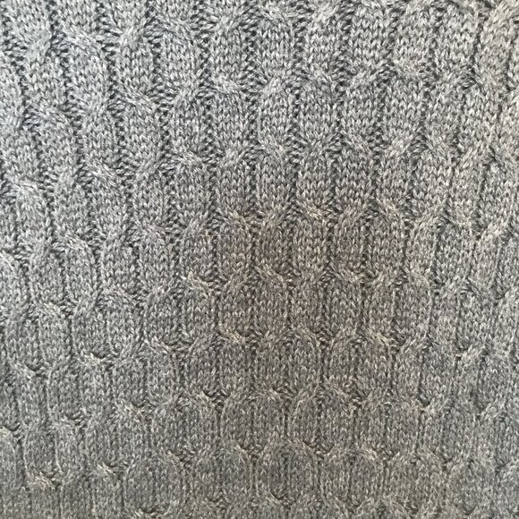 Volcom Longline Gray Cable Knit Sweater Womens Size L/14 Pockets - Picture 5 of 11
